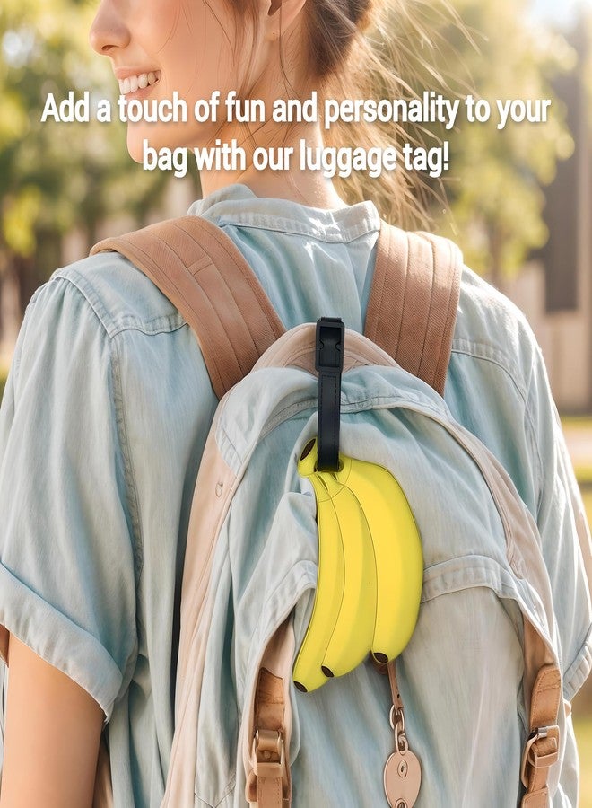 ANINIUCN Cute Funny Cartoon Banana Luggage Tag Silicone Durable ID Label for Suitcases and Kids Bags Ideal for Family Travel, Business Trip, School Trip, Holiday - Image 5